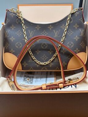 Louis Vuitton Boulogne PM Monogram Crossbody Shoulder Bag Box Dust Bag COA